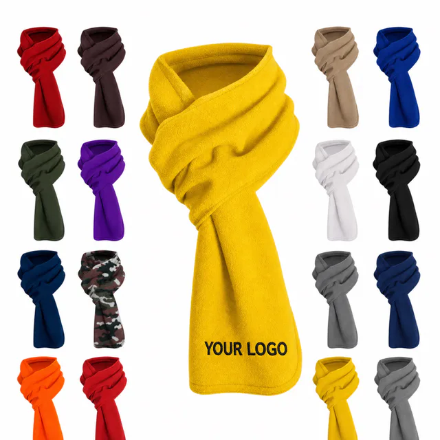 Custom Embroidered Polyester Fleece Winter Scarf