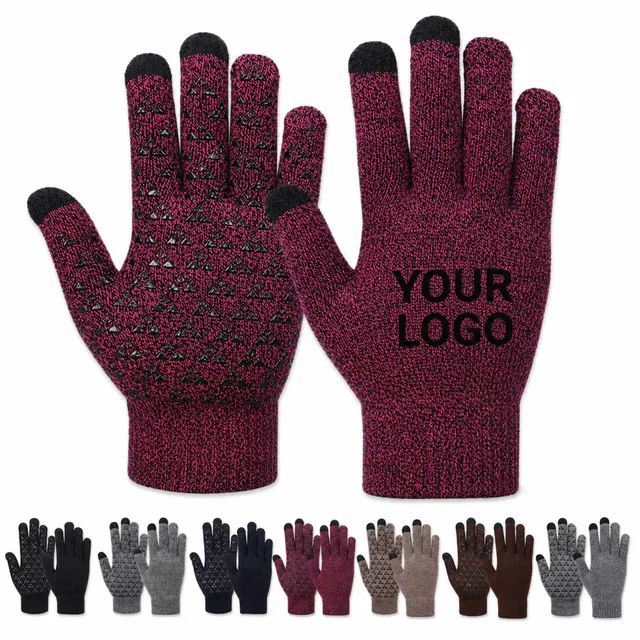 Acrylic Knit Touchscreen Gloves For Promotional Winter Gifts