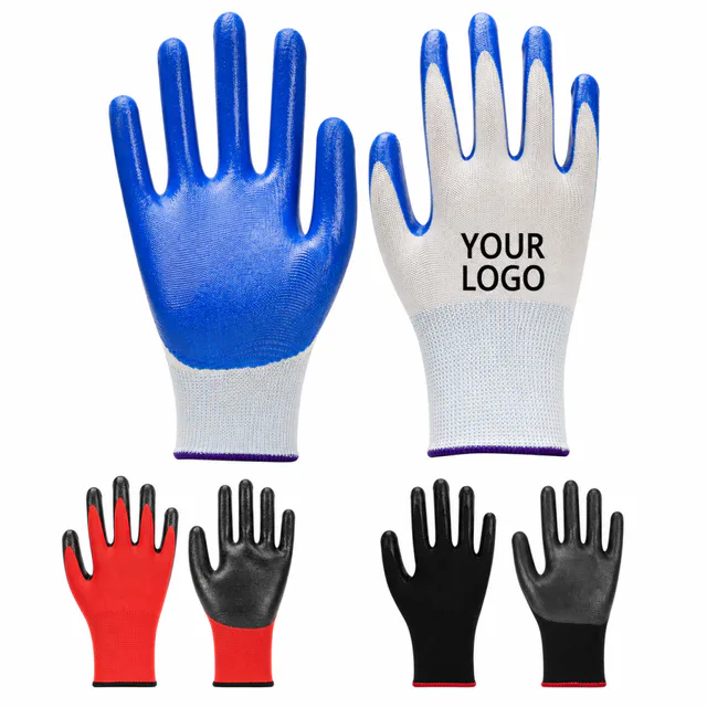 Sandy Nitrile Coated Industrial Protective Gloves