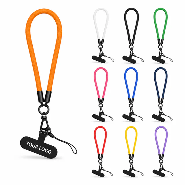 Custom Polyester Phone Lanyard With Clip 11.8 Inch Wrist Strap