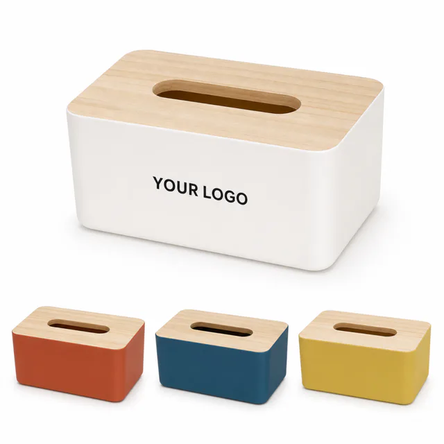 Wooden And Plastic Tissue Box Cover For Home Office Decor