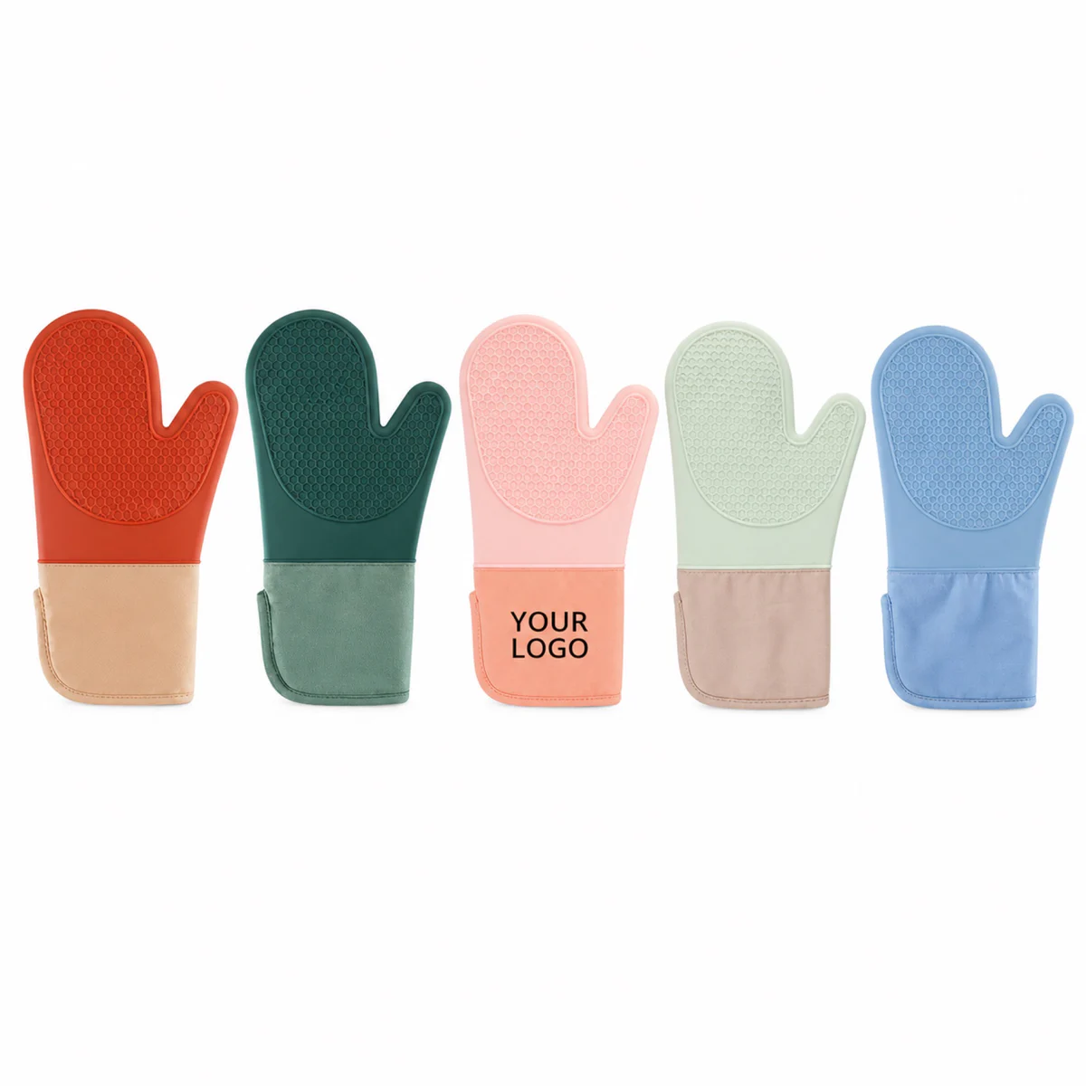 Thickened Silicone And Cotton Oven Mitt For Baking Grilling