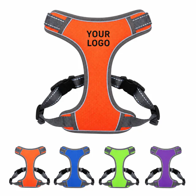 Adjustable Padded Dog Harness With Reflective Chest Strap