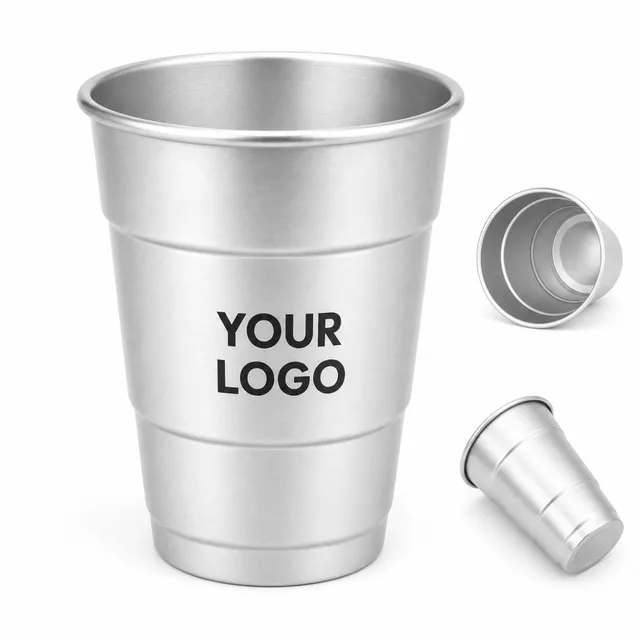 16 Oz Aluminum Reusable Party Camping Cup