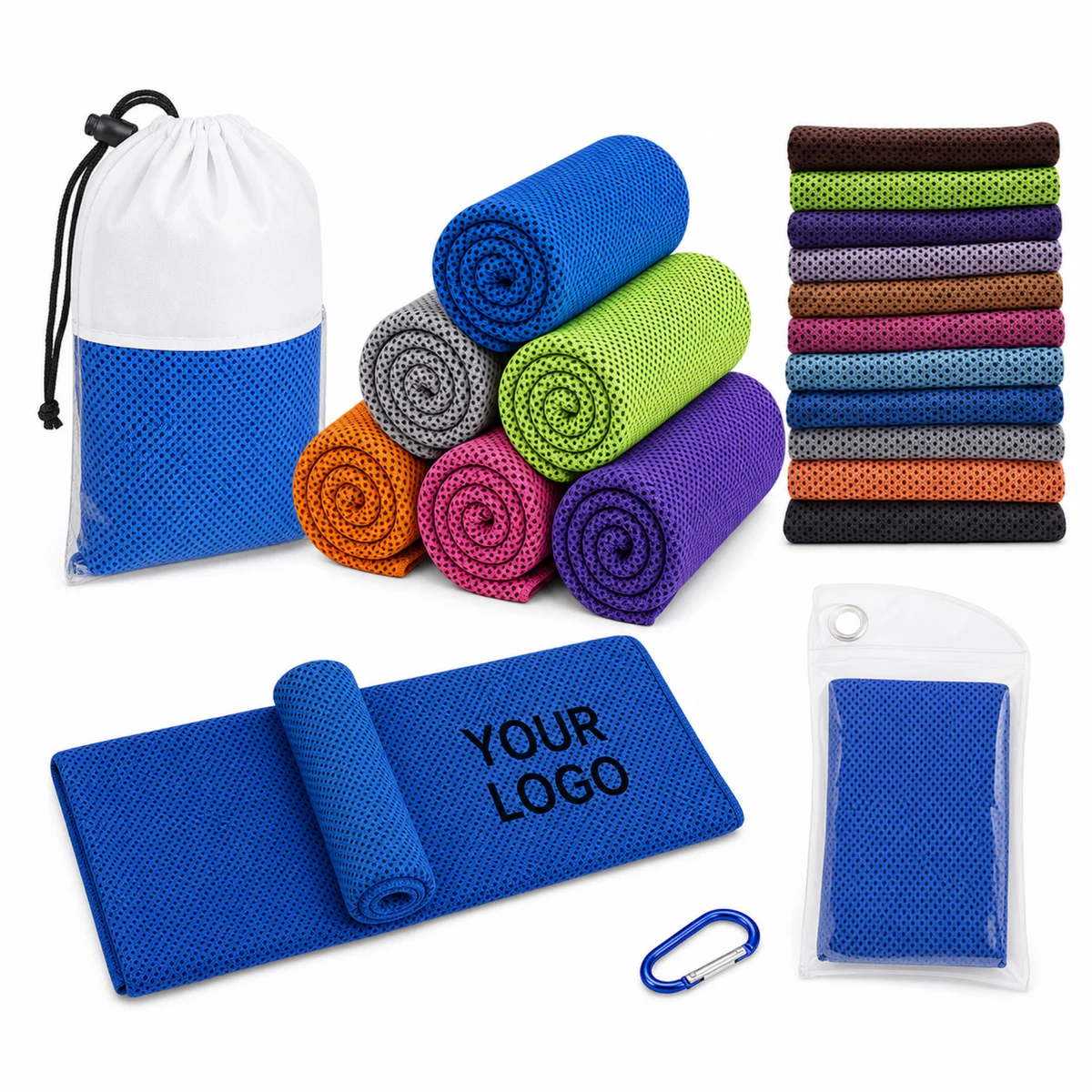 Cooling Towel With Hiking Buckle And Carry Bag