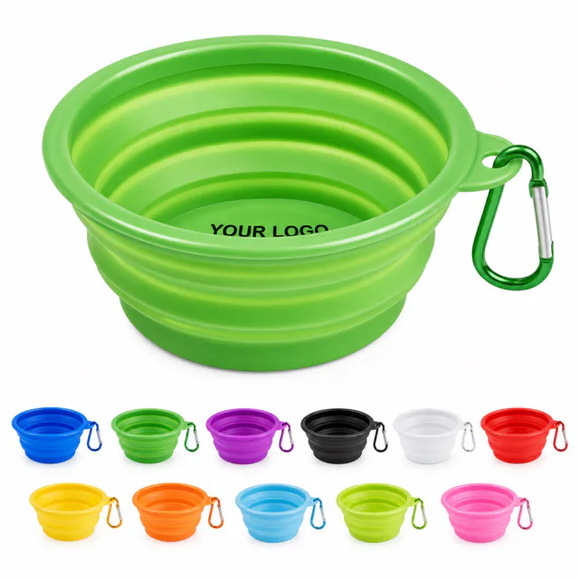 Collapsible Pet Bowl With Clip For Travel And Outdoor Use