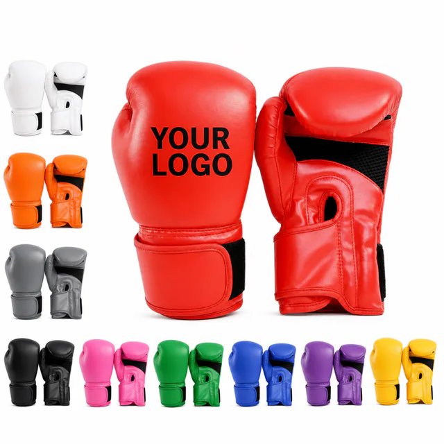 Custom 12 Oz PU Leather Boxing Gloves For Promotional Fitness Training