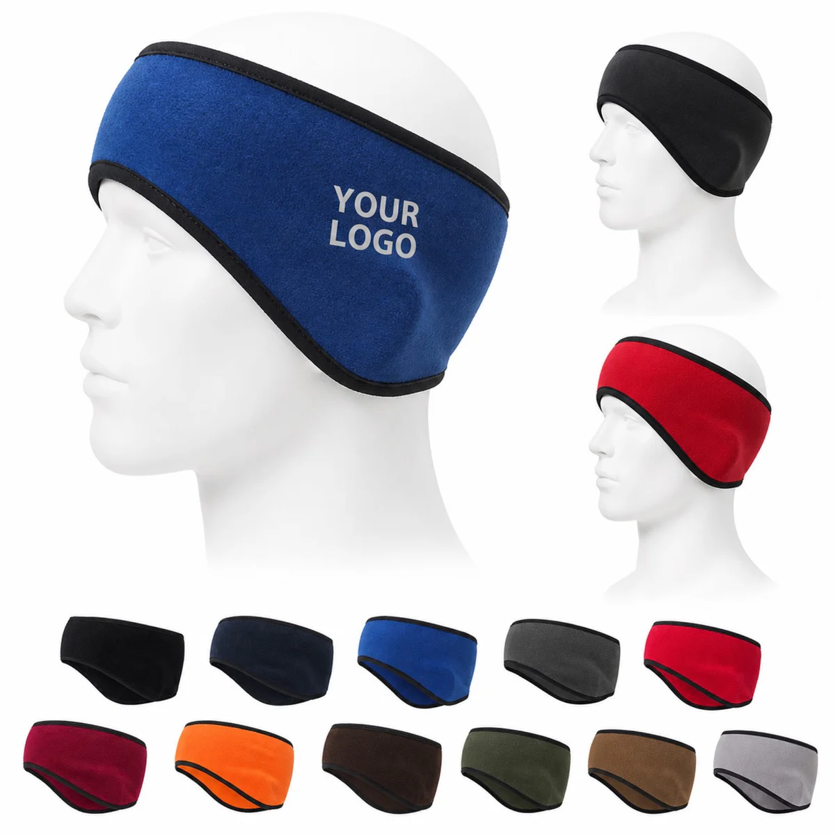 Custom Winter Velvet Fleece Ear Warmer Headband For Sports
