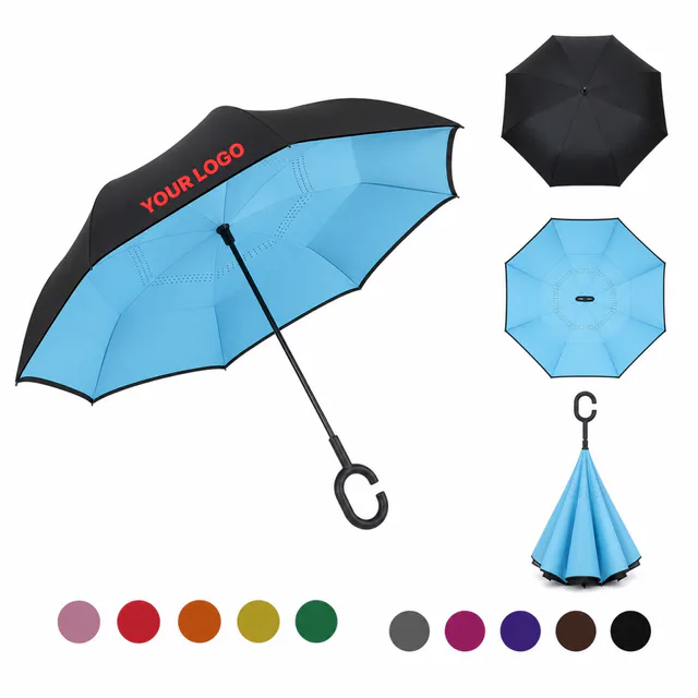 Inverted Auto Open Umbrella With C Handle