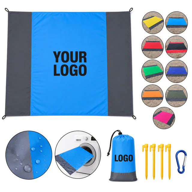 Waterproof Collapsible Beach Blanket With Carry Sack