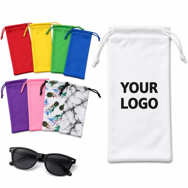 Custom Microfiber Drawstring Sunglasses Pouch