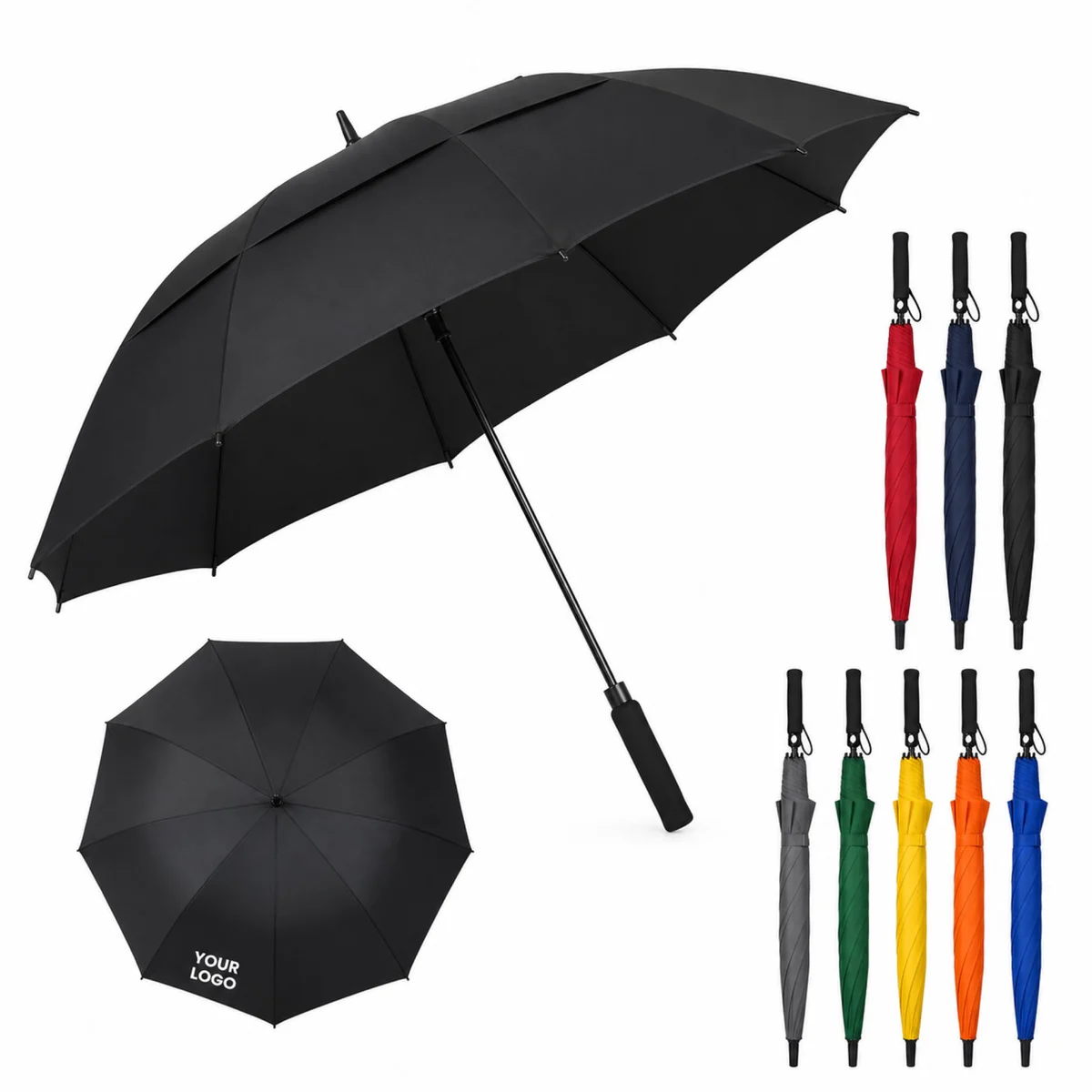 Auto-Open Vented Windproof Golf Umbrella