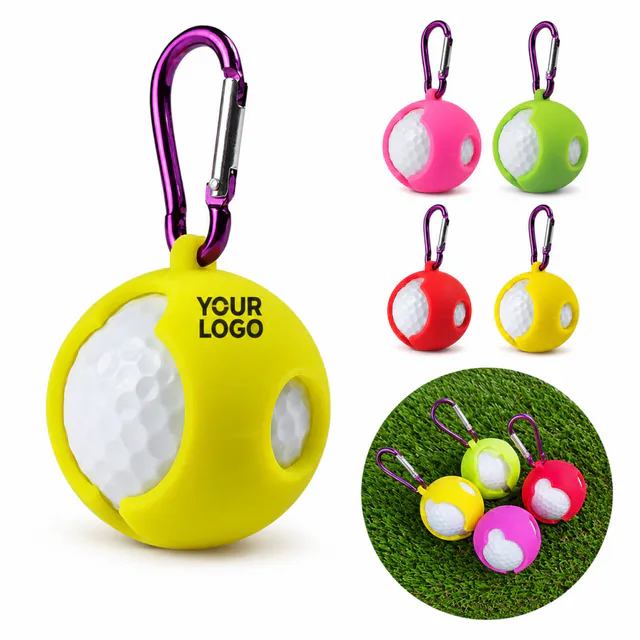 Custom Silicone Golf Ball Cover With Carabiner Clip