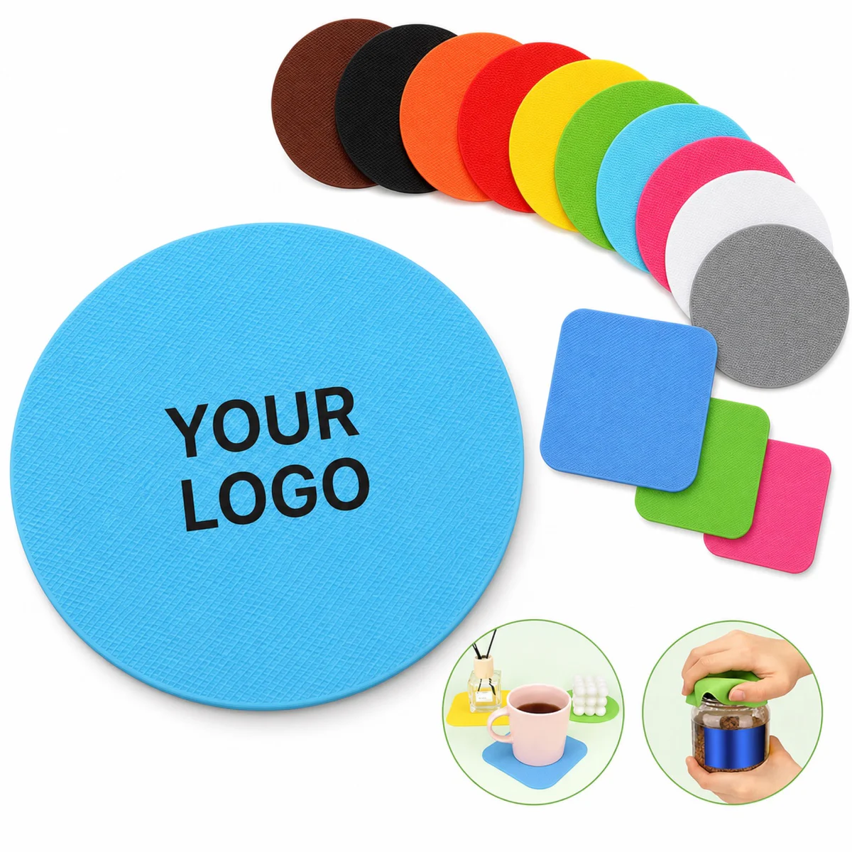 Custom Silicone Jar Opener Gripper Pad Coaster