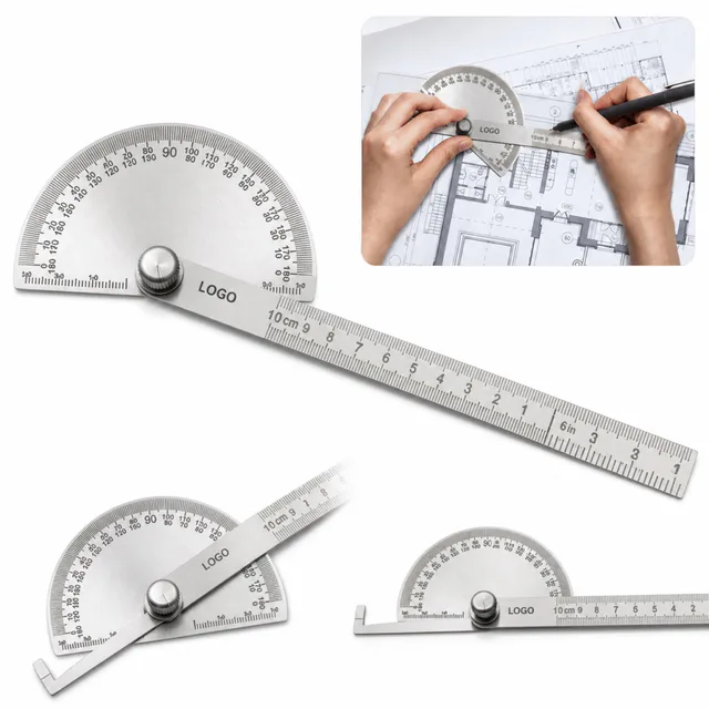 180 Degree Stainless Steel Angle Protractor Tool