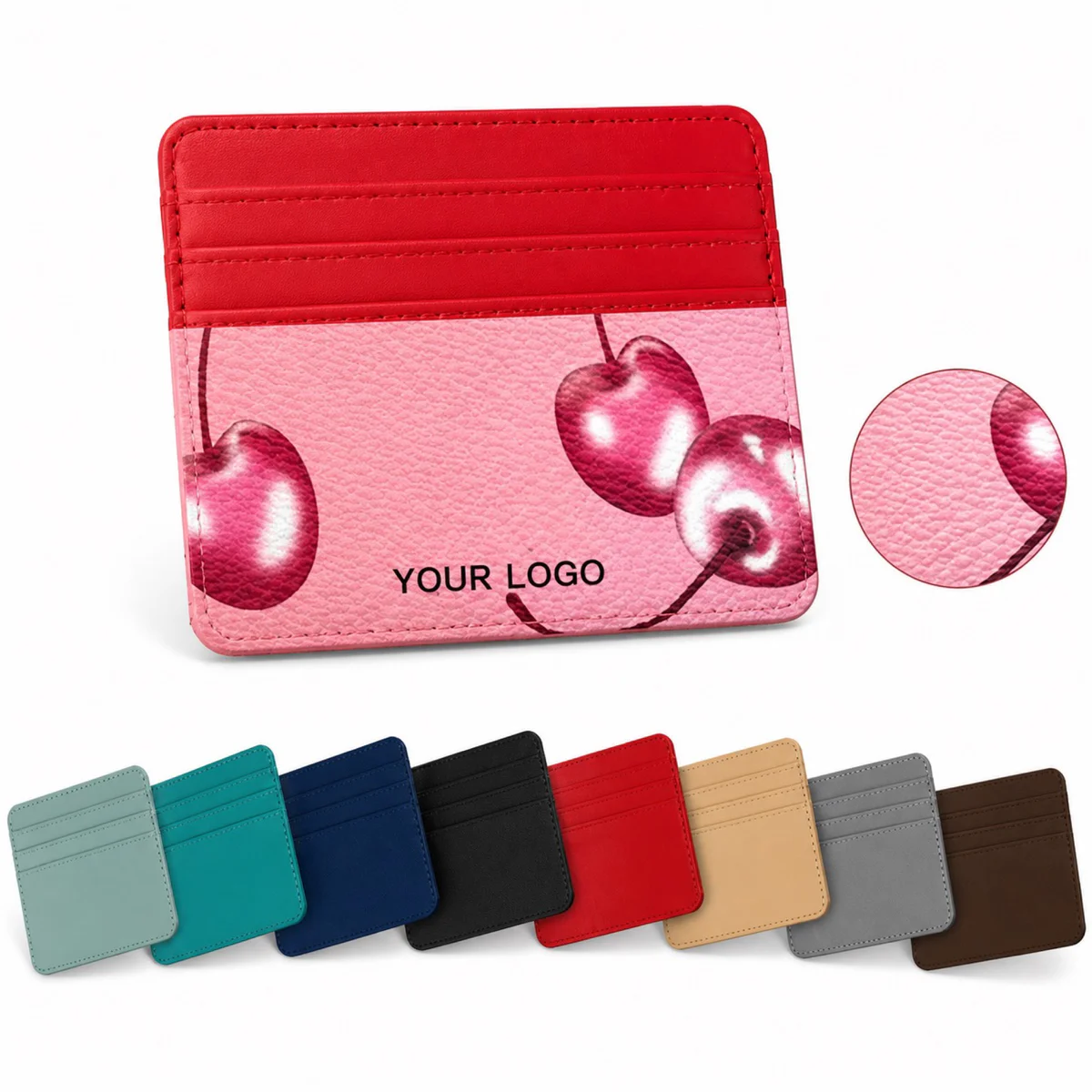 Full Color Multi-Slot PU Leather Cardholder Pouch