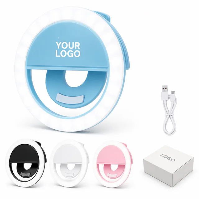 Round LED Selfie Ring Light With Clip Rechargeable