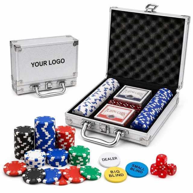 100-Piece ABS Poker Chip Set Aluminum Case