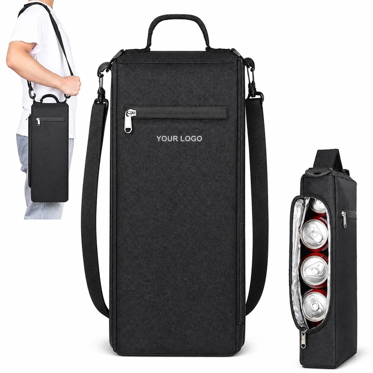 Golf Cooler Bag Holds 6 Pack Cans Or 2 Wine Bottles
