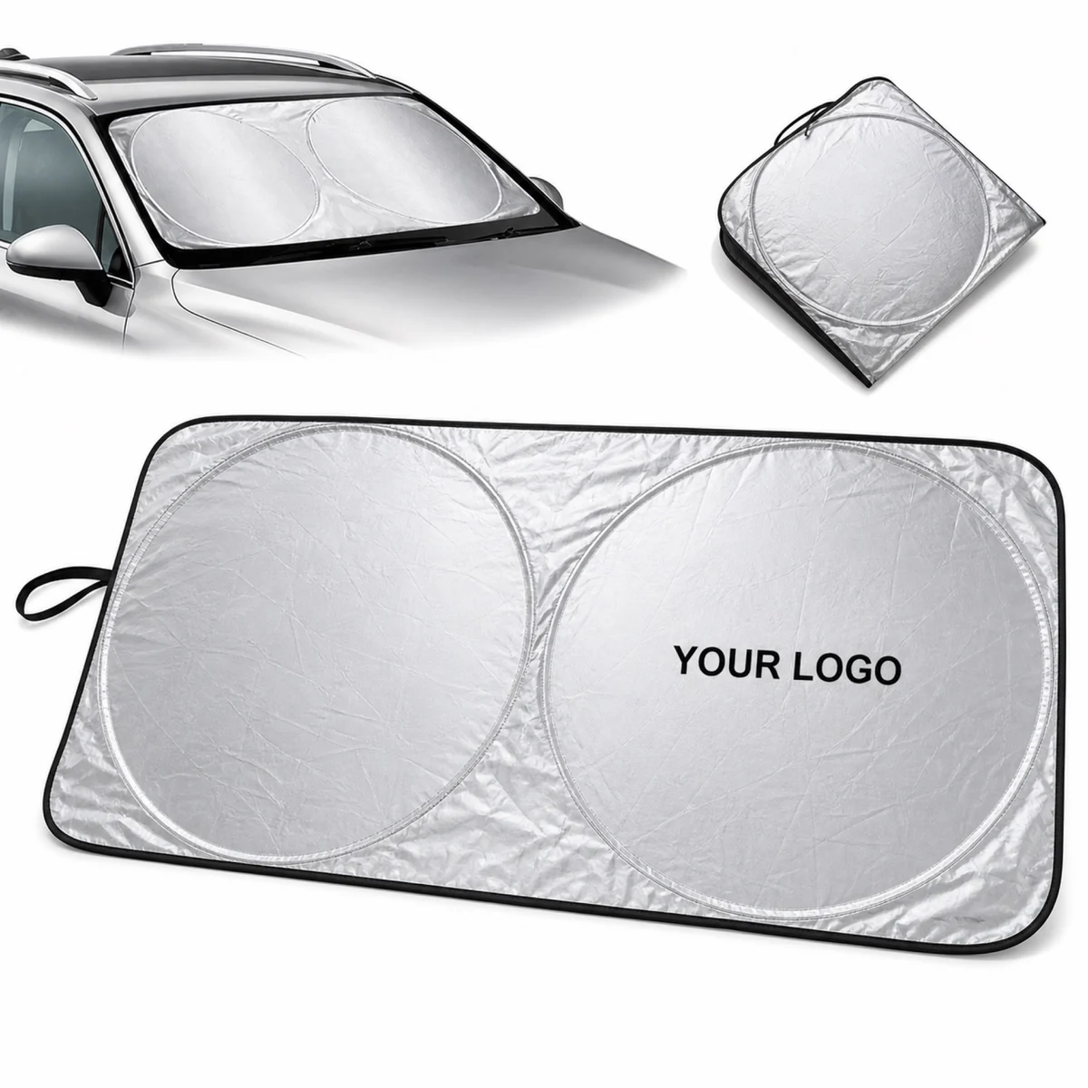 Silver Coated Cloth Car Windshield Sun Shade Cover