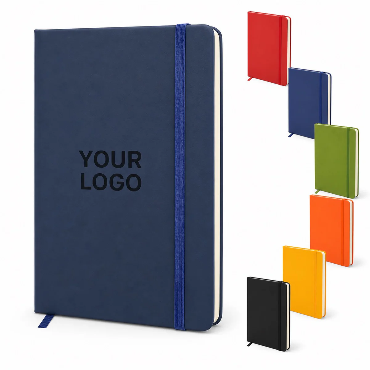 Custom PU Leather Notebook With Elastic Closure And Bookmark