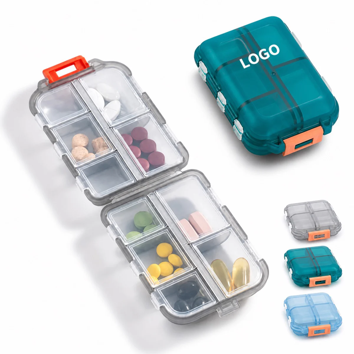 Double Layer Pill Case With 10 Compartments