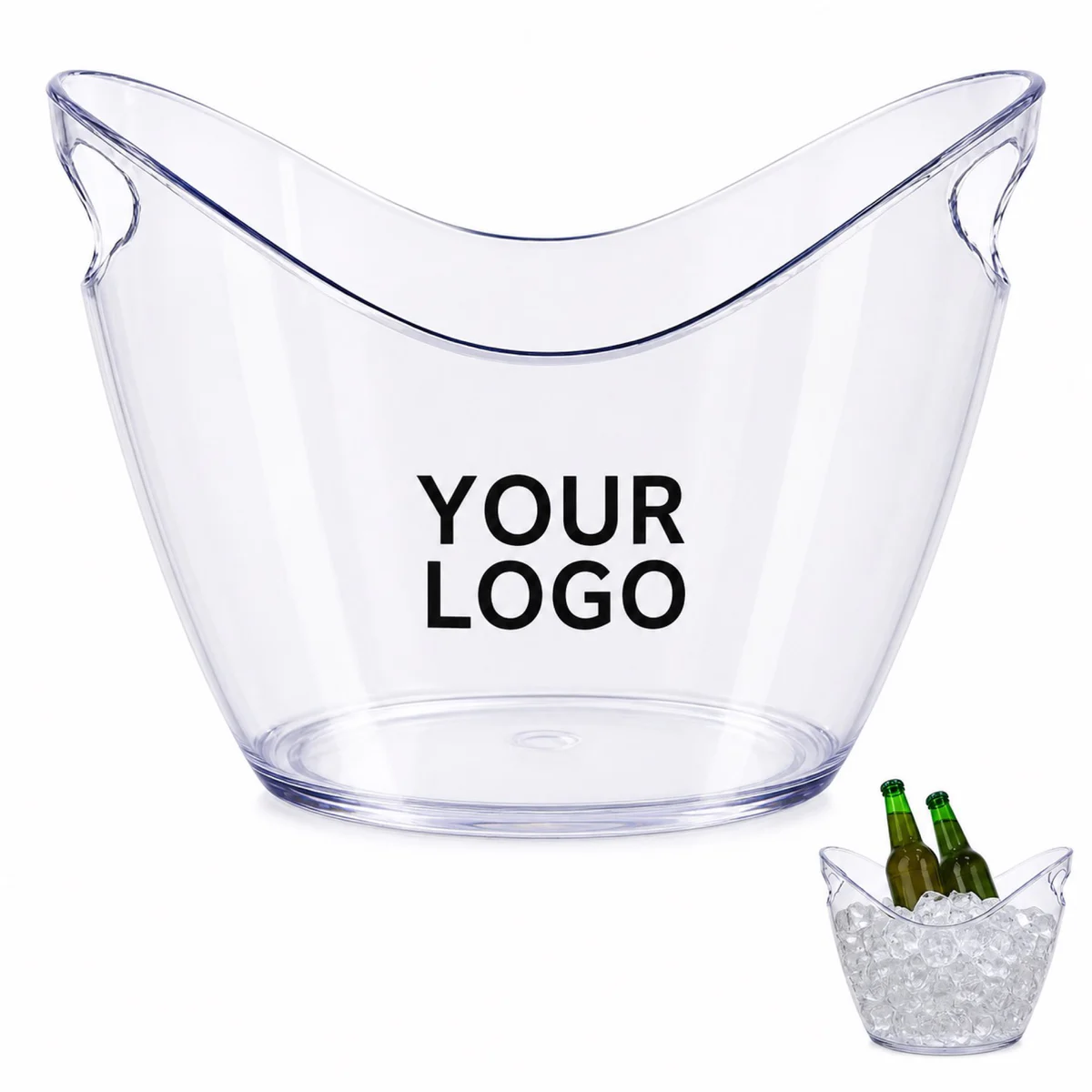 4 Liter Acrylic Ice Bucket With Handle