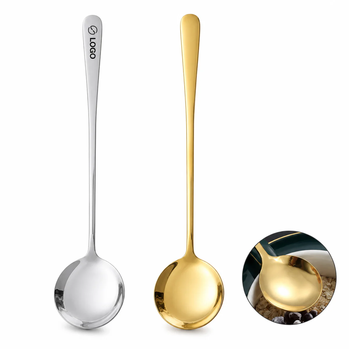Budget Minimalist Round Stainless Steel Spoon