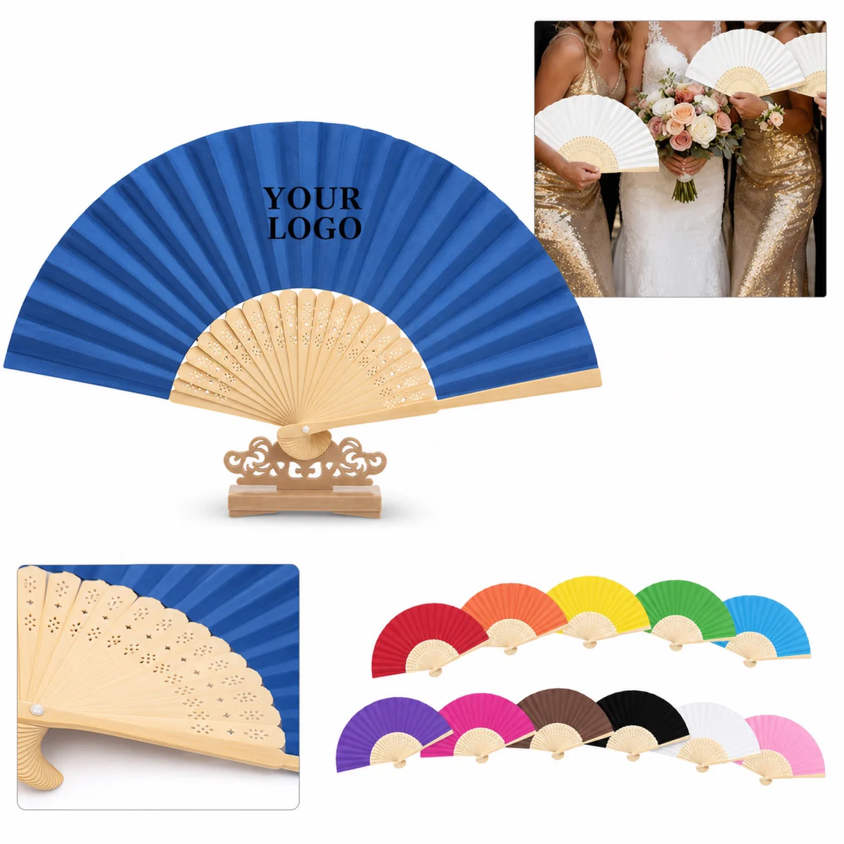 13-Inch Plastic Rib Folding Hand Fan