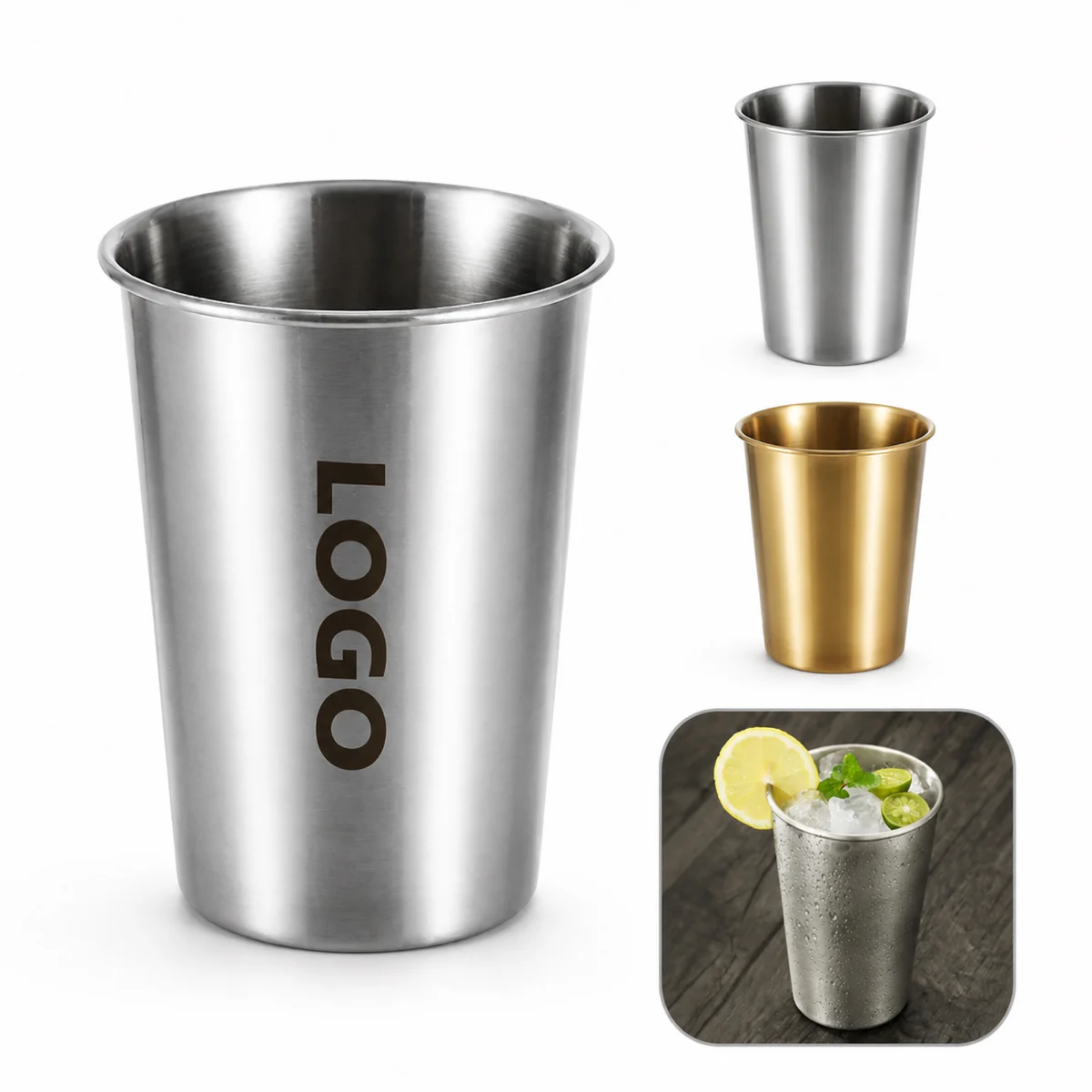 304 Stainless Steel Golden Beer Mug for Promotional Use