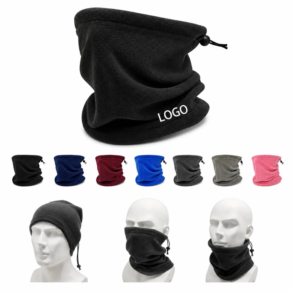 Custom Fleece Neck Warmer Hat Face Mask