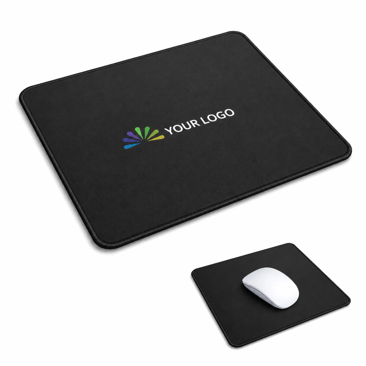 Sewn Edge Fabric Mouse Pad With Rubber Base