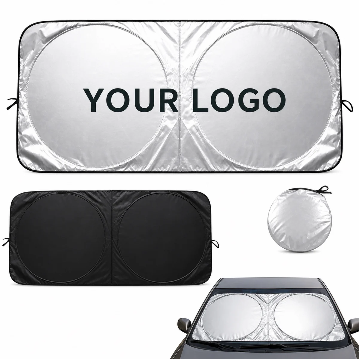 Foldable Car Windshield Sun Shade Reflective Polyester