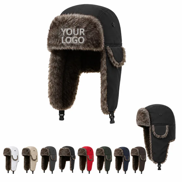 Winter Aviator Hat With Faux Fur Lining