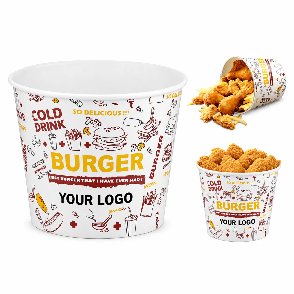 Custom 85 Oz Paper Chicken Bucket