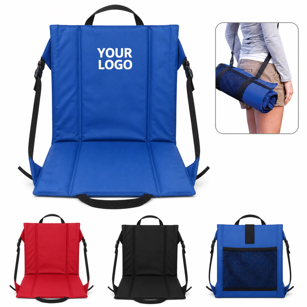 Folding Stadium Seat Cushion Oxford Fabric