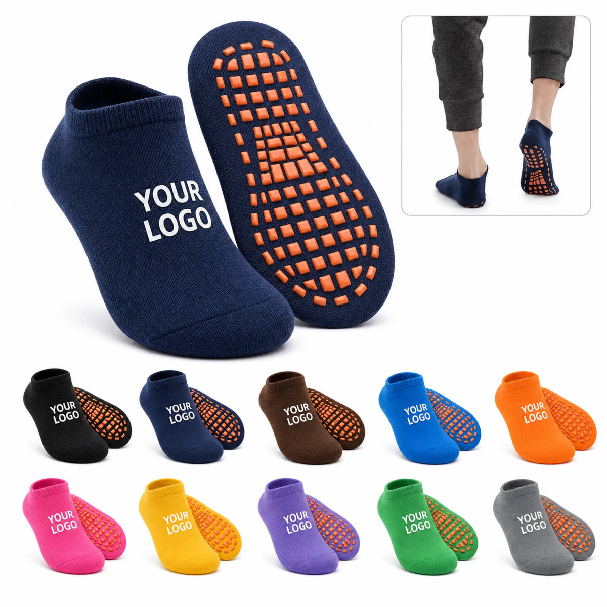 Non Slip Cotton Trampoline Grip Socks