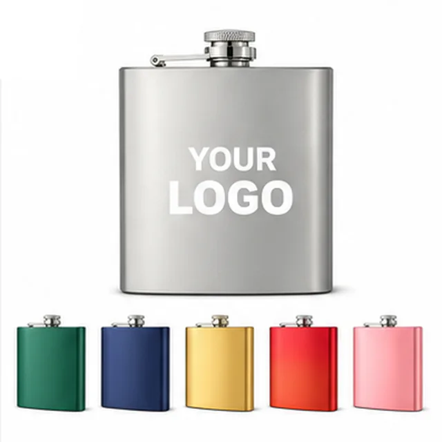 6 Oz Stainless Steel Flat Wine Flask