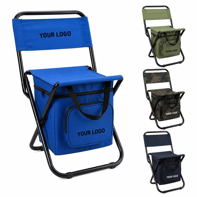 Folding Backrest Chair With Built-In Cooler