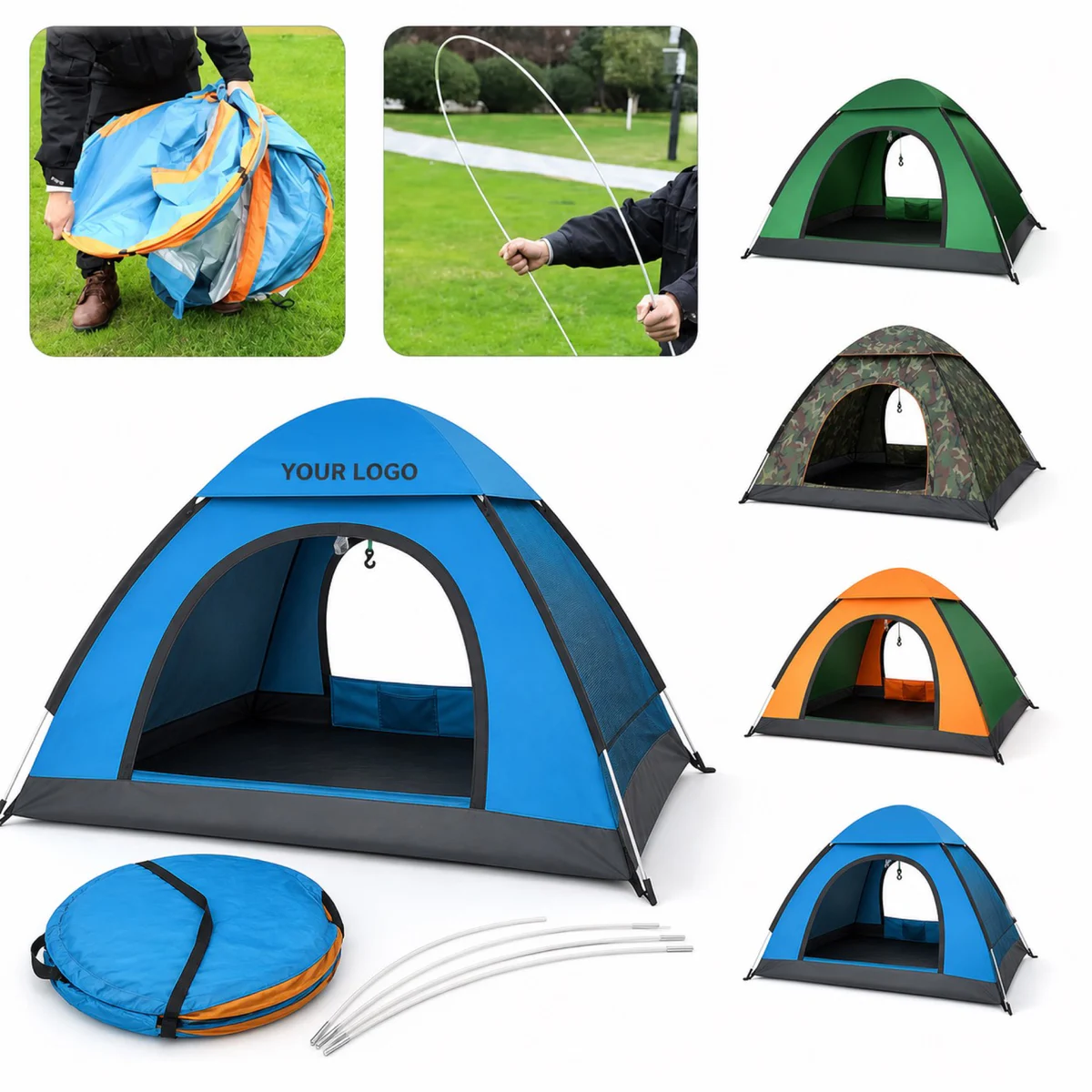 Portable Polyester Two-Person Camping Shelter Tent
