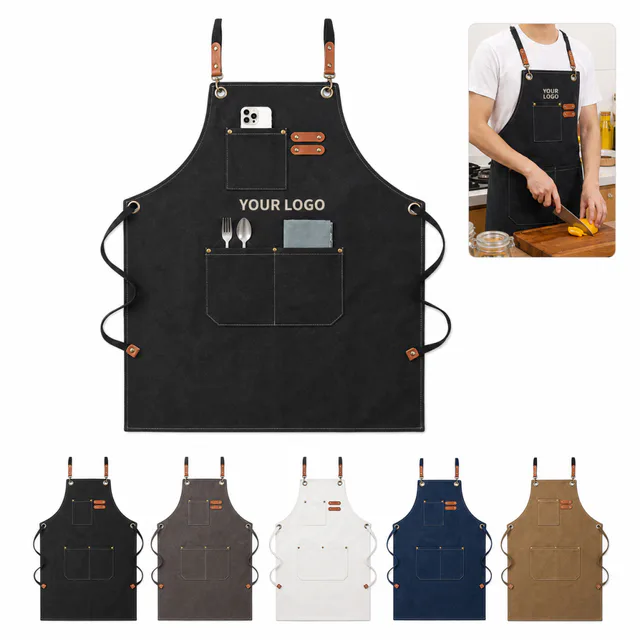 Custom Canvas Waterproof Work Apron With Pockets