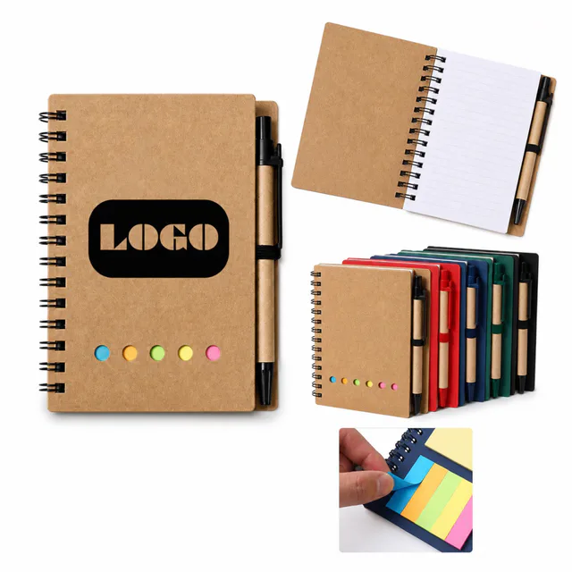 Spiral Journal Notepad With Sticky Notes For Office