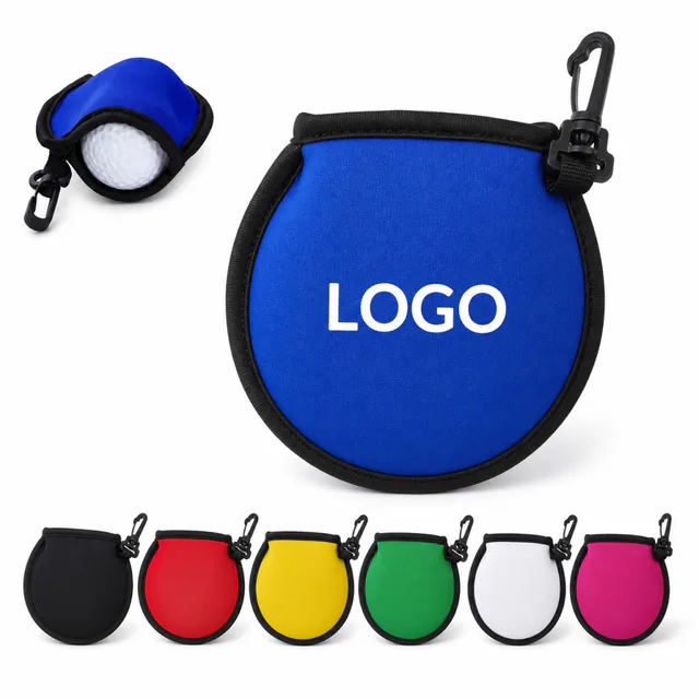 Portable Neoprene Golf Ball Cleaner Pouch With Clip