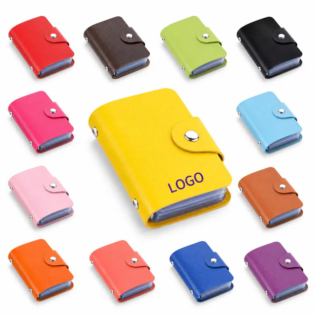 Custom PU Leather Card Holder With 24 Slots