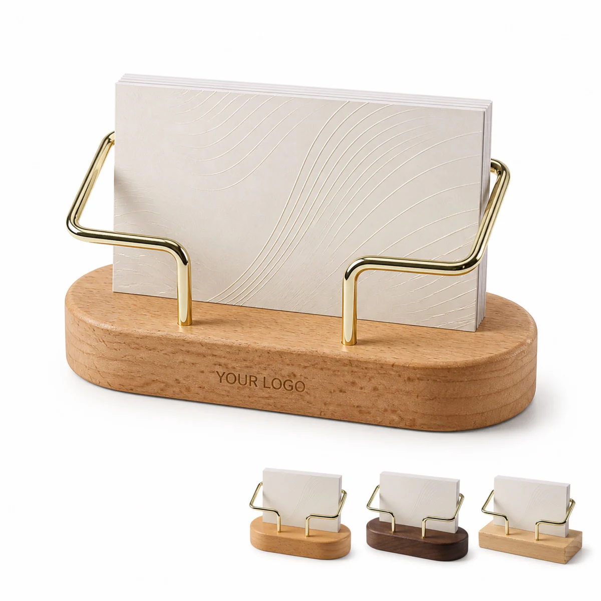 Solid Wood Business Card Holder Custom Laser Engraved