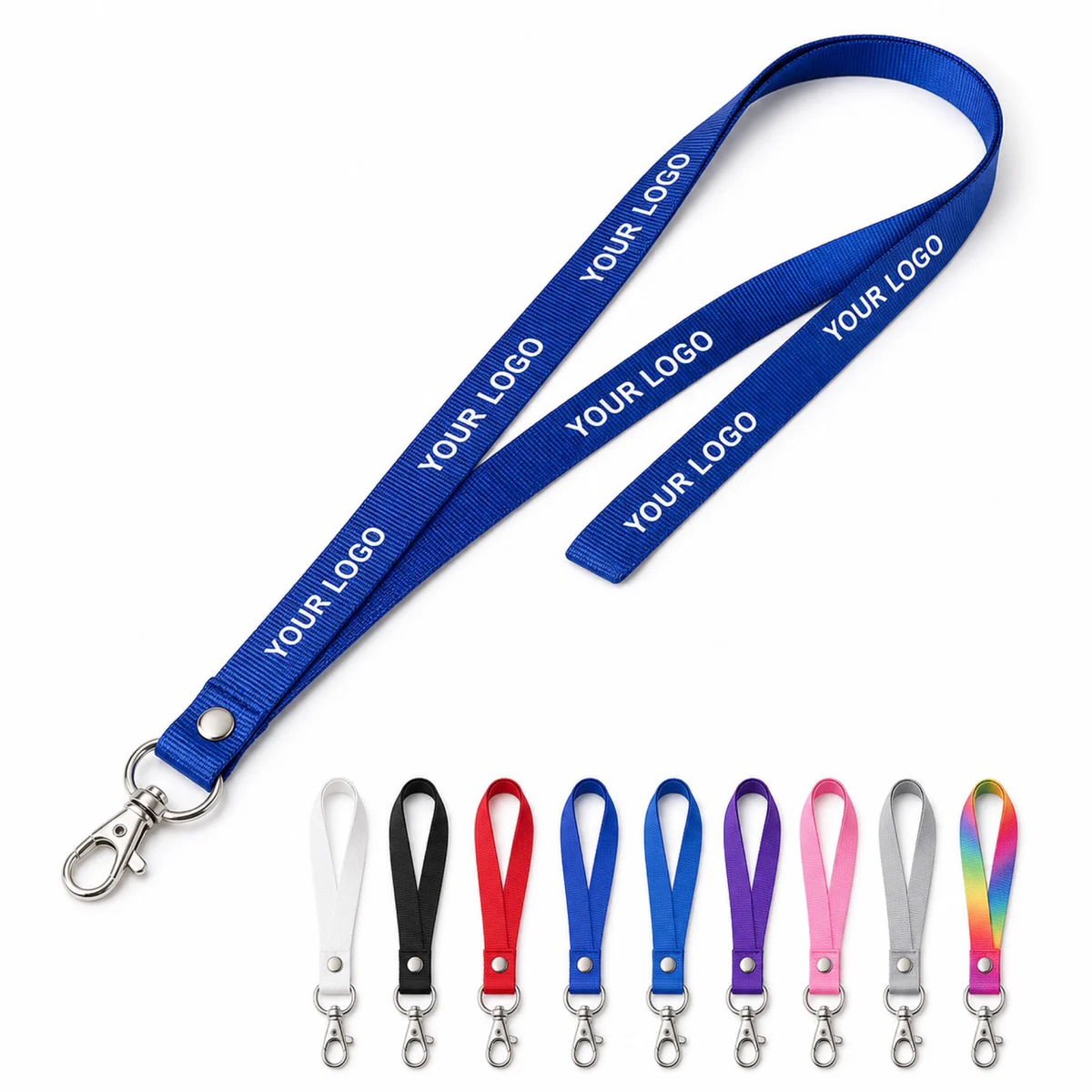 Custom Polyester ID Badge Lanyard With Lobster Claw Clip