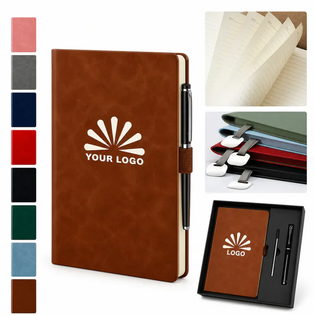 Custom Sheepskin Cover Business Notebook In Gift Box