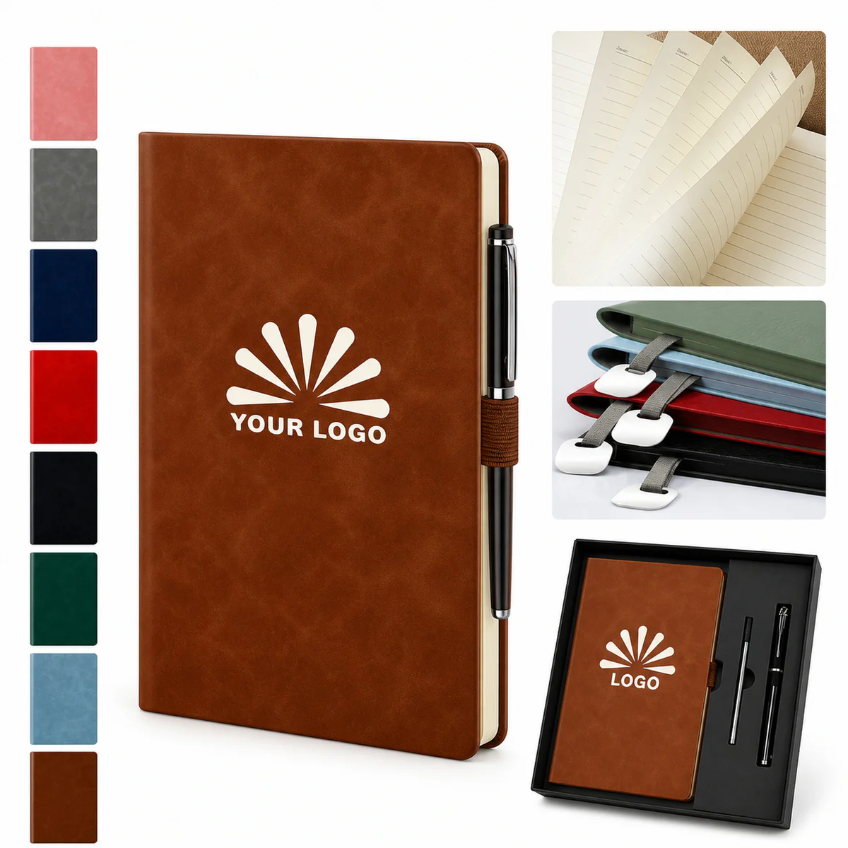 Custom Sheepskin Cover Business Notebook In Gift Box