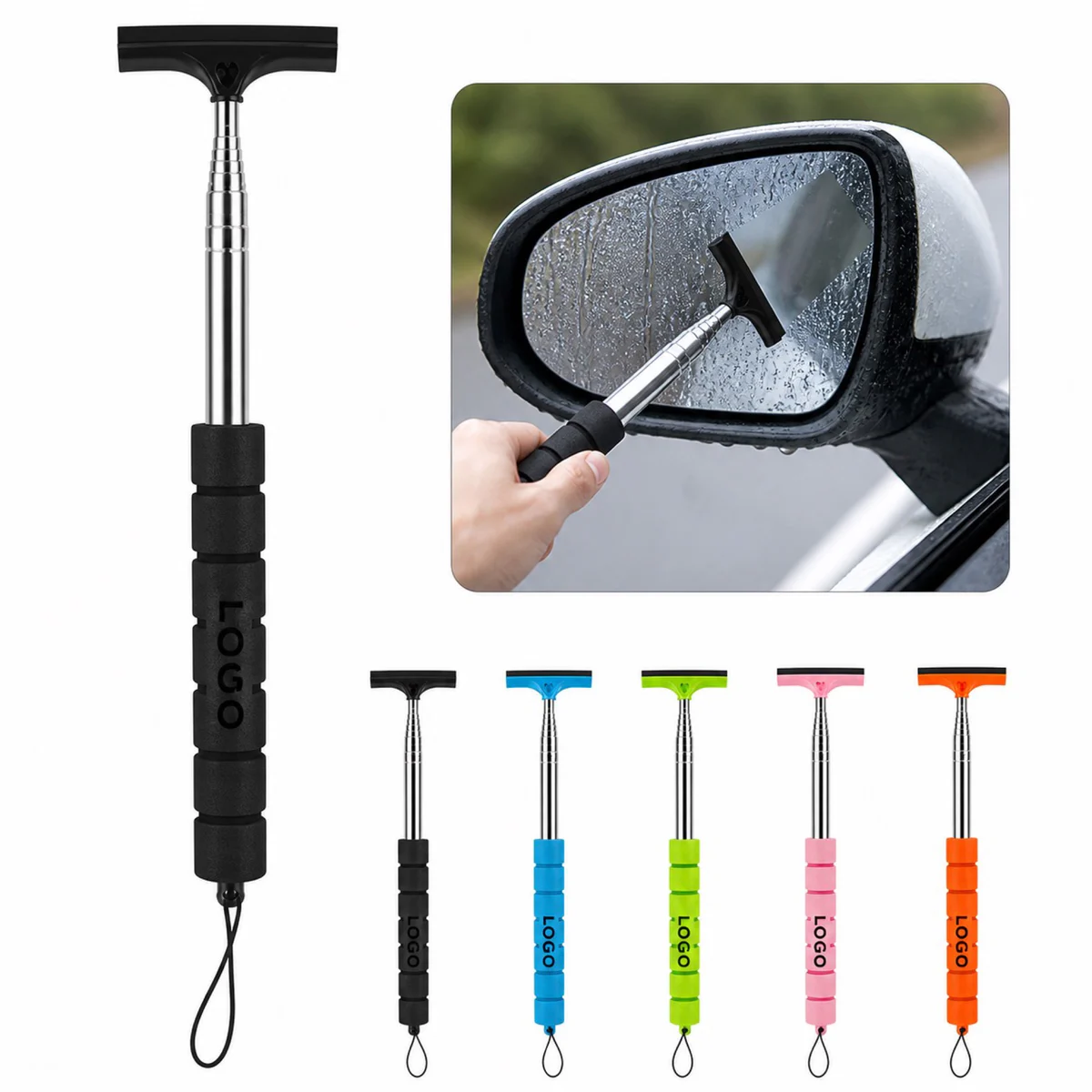 Extendable Stainless Steel Car Mirror Wiper