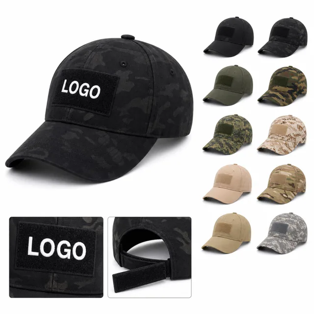 Tactical Cotton Camouflage Baseball Cap Custom Logo Outdoor